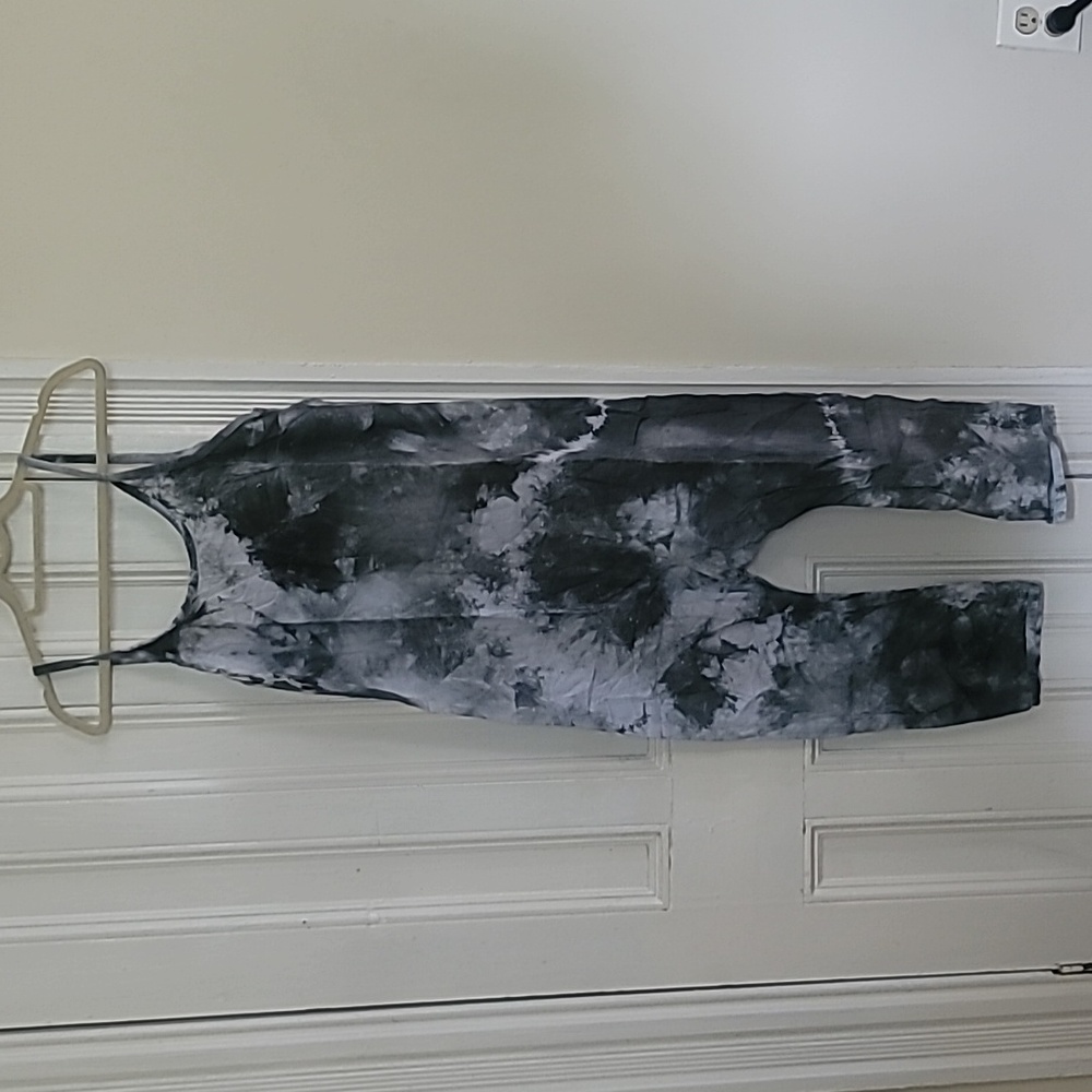 Tie-Dye Jumpsuit in Green and Gray